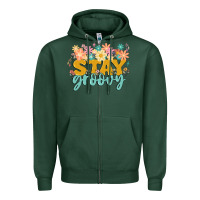 Sports Green stay groovy Zipper Hoodie - MaliasSmallBusiness