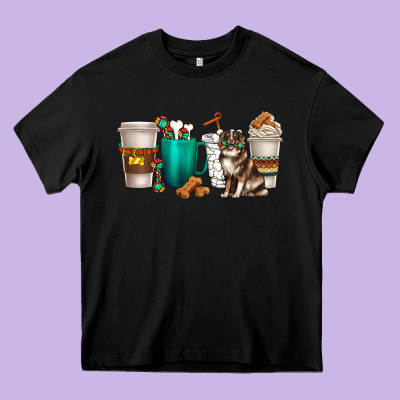 Australian Shepherd Dog Coffee Cups Heavy Core Tee Designed By Texasbilliewilder