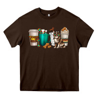 Chocolate Brown australian shepherd dog coffee cups Heavy Core Tee - texasbilliewilder