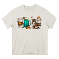 Cream australian shepherd dog coffee cups Heavy Core Tee - texasbilliewilder