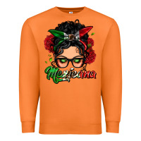 Carrot mexicana woman messy bun Premium Sweatshirt - LillyAllenDesigns