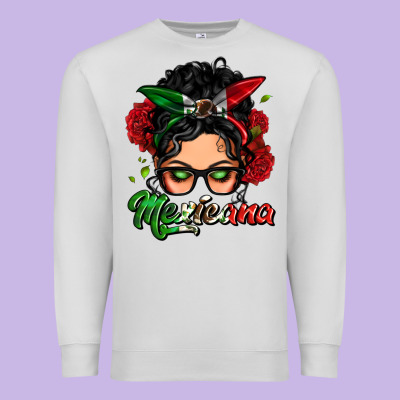 Mexicana Woman Messy Bun Premium Sweatshirt Designed By Lillyallendesigns