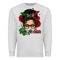 Dove Grey mexicana woman messy bun Premium Sweatshirt - LillyAllenDesigns