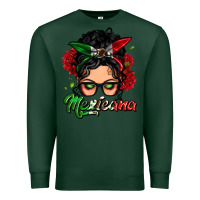 Sports Green mexicana woman messy bun Premium Sweatshirt - LillyAllenDesigns