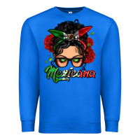 True Royal mexicana woman messy bun Premium Sweatshirt - LillyAllenDesigns