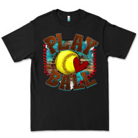 Black play ball softball Premium Tee - texasbilliewilder