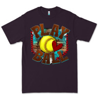 Plum play ball softball Premium Tee - texasbilliewilder