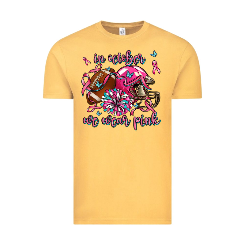 In October We Wear Pink Football Vintage Tee by AdoDesignShop | Teevron