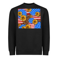 Black basic sunflower and leopard Heavyweight Sweatshirt - AdoDesignShop