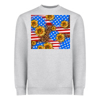 Heather Grey basic sunflower and leopard Heavyweight Sweatshirt - AdoDesignShop