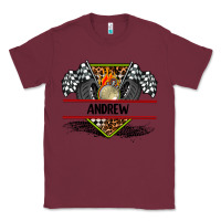 Burgundy custom name race flag and race equipment Classic Tee - AdoDesignShop