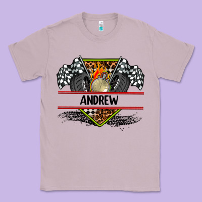 Custom Name Race Flag And Race Equipment Classic Tee Designed By Adodesignshop
