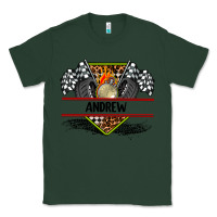 Sports Green custom name race flag and race equipment Classic Tee - AdoDesignShop