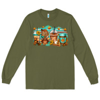 Army Green thanksgiving coffee Long Sleeve Tee - Jasminsmagicworld