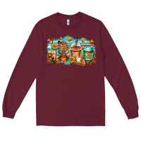 Burgundy thanksgiving coffee Long Sleeve Tee - Jasminsmagicworld