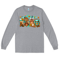 Heather Grey thanksgiving coffee Long Sleeve Tee - Jasminsmagicworld