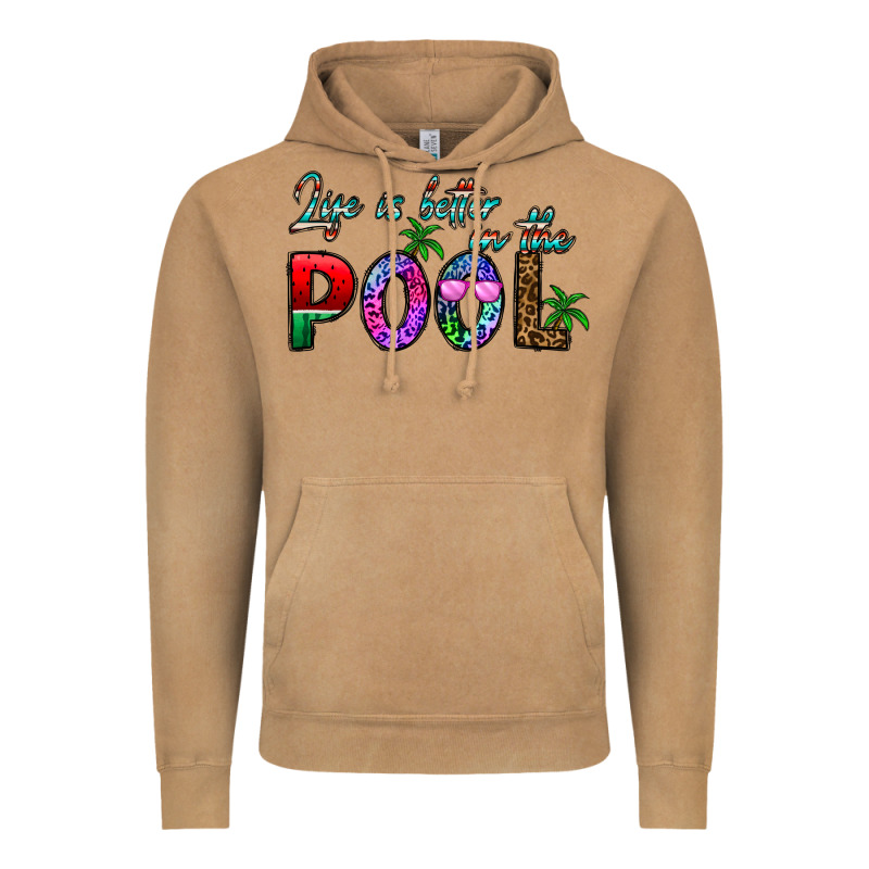 Life Is Better İn The Pool Vintage Hoodie by CowhideDigitalArt | Teevron