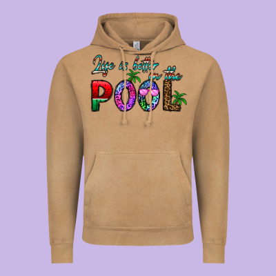 Life Is Better İn The Pool Vintage Hoodie Designed By Cowhidedigitalart