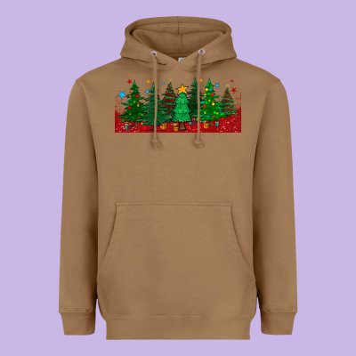 Christmas Trees Libbey Glass Heavyweight Hoodie Designed By Bundleandbundleshop