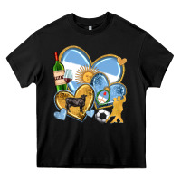 Black argentina  hearts Heavy Core Tee - texasbilliewilder