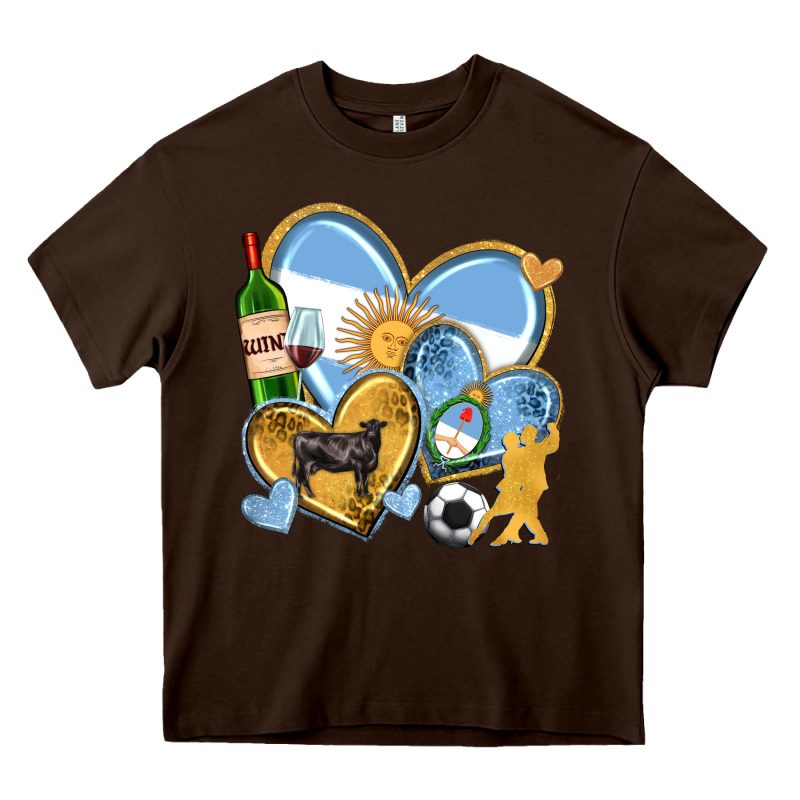 Argentina  Hearts Heavy Core Tee by texasbilliewilder | Teevron