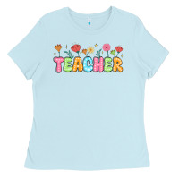 Baby Blue custom teacher flowers Ladies Tee - JahusDesignShop
