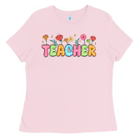 Bubblegum Pink custom teacher flowers Ladies Tee - JahusDesignShop