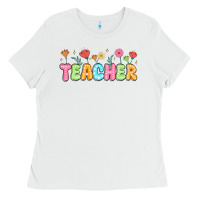 White custom teacher flowers Ladies Tee - JahusDesignShop