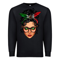 Black mexican latina girl messy bun Premium Sweatshirt - LillyAllenDesigns