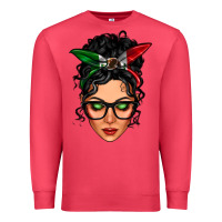 Cardinal mexican latina girl messy bun Premium Sweatshirt - LillyAllenDesigns