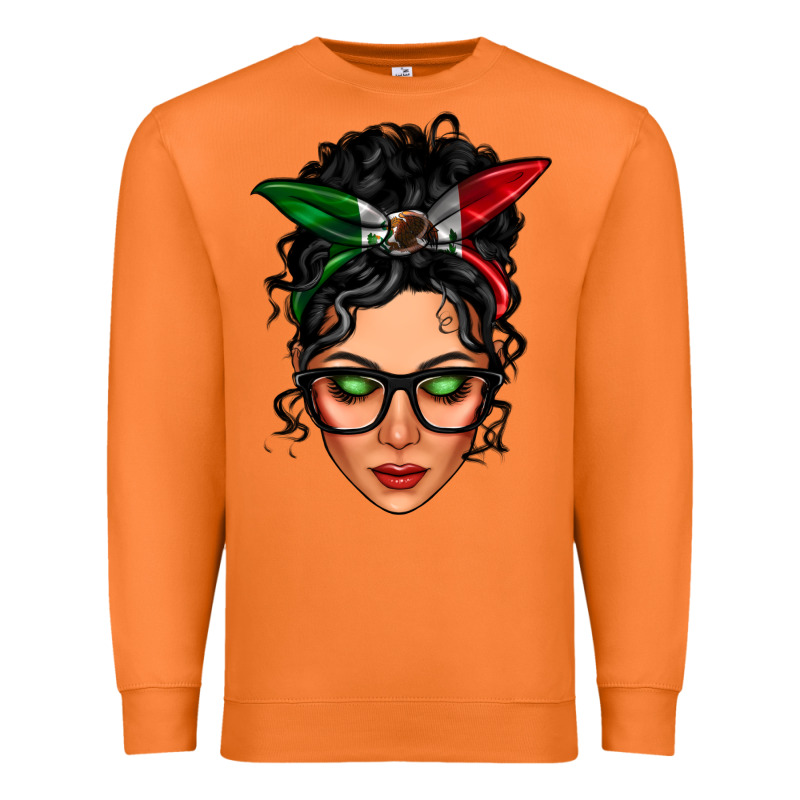 Mexican Latina Girl Messy Bun Premium Sweatshirt by LillyAllenDesigns | Teevron