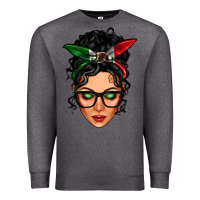 Charcoal Heather mexican latina girl messy bun Premium Sweatshirt - LillyAllenDesigns