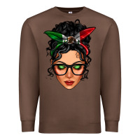 Chestnut mexican latina girl messy bun Premium Sweatshirt - LillyAllenDesigns