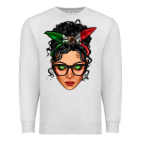 Oatmeal Heather mexican latina girl messy bun Premium Sweatshirt - LillyAllenDesigns