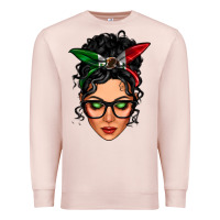 Pale Pink mexican latina girl messy bun Premium Sweatshirt - LillyAllenDesigns