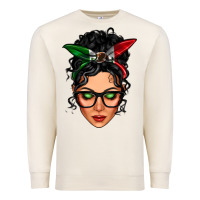 Sandshell mexican latina girl messy bun Premium Sweatshirt - LillyAllenDesigns