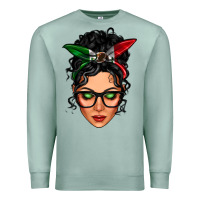 Seafoam mexican latina girl messy bun Premium Sweatshirt - LillyAllenDesigns