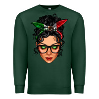 Sports Green mexican latina girl messy bun Premium Sweatshirt - LillyAllenDesigns