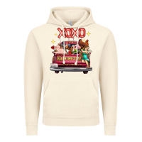 Vintage Artic valentine's day truck farm animals cupid xoxo Vintage Hoodie - FaDigitalArtStudio