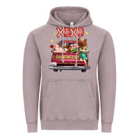 Vintage Zinc valentine's day truck farm animals cupid xoxo Vintage Hoodie - FaDigitalArtStudio