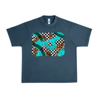 Midnight Navy race day turquoise background Urban Heavy Tee - AdoDesignShop
