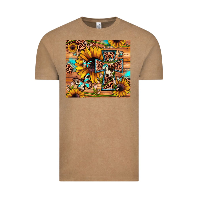 Cross Sunflower Butterfly Vintage Tee by JahusDesignShop | Teevron