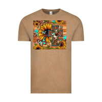 Vintage Coffee cross sunflower butterfly Vintage Tee - JahusDesignShop