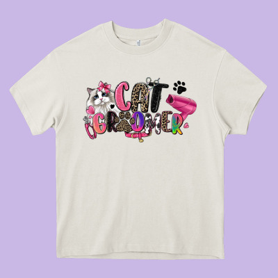 Cat Groomer Heavy Core Tee Designed By Zillion Design Studio