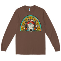 Chestnut scottish white calf  rainbow Long Sleeve Tee - BarkalooDesign