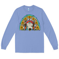 Colony Blue scottish white calf  rainbow Long Sleeve Tee - BarkalooDesign