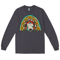 Smoke scottish white calf  rainbow Long Sleeve Tee - BarkalooDesign