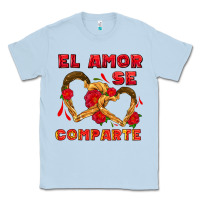 Dusty Blue el amor se comparte with churros Classic Tee - AdoDesignShop
