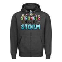 Charcoal Heather stronger than the storm Zipper Hoodie - MaliasSmallBusiness