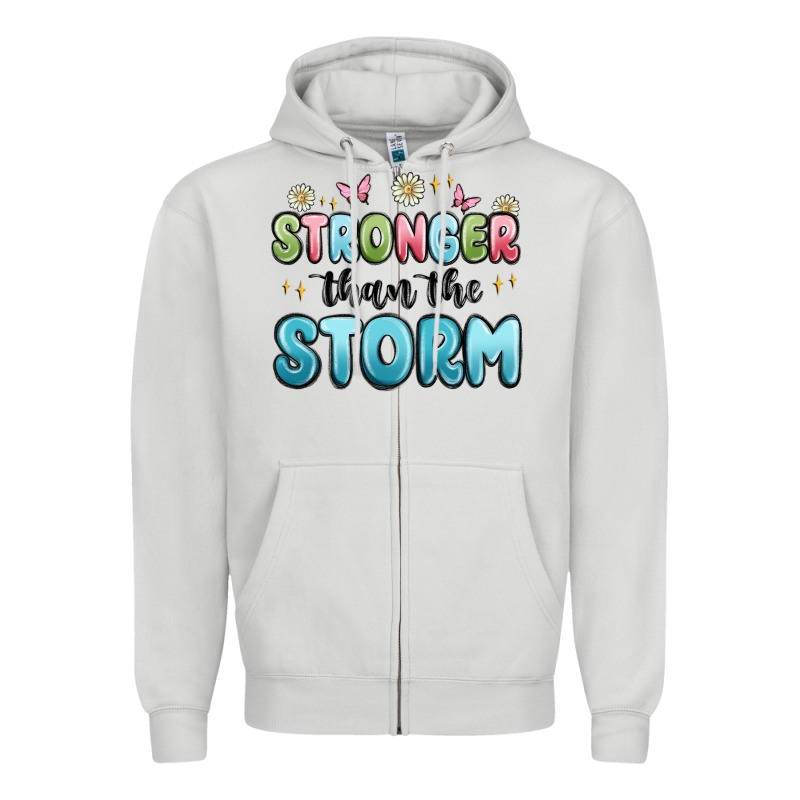 Stronger Than The Storm Zipper Hoodie by MaliasSmallBusiness | Teevron